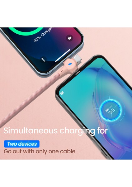 In 1 Hızlı Şarj 6A 66W USB Kablosu iPhone 13 12 11 Pro Max USB A'dan 8pin'e/tip C/mikro Şarj Kablosu Kablosu Huawei Xiaomi Için (Yurt Dışından)