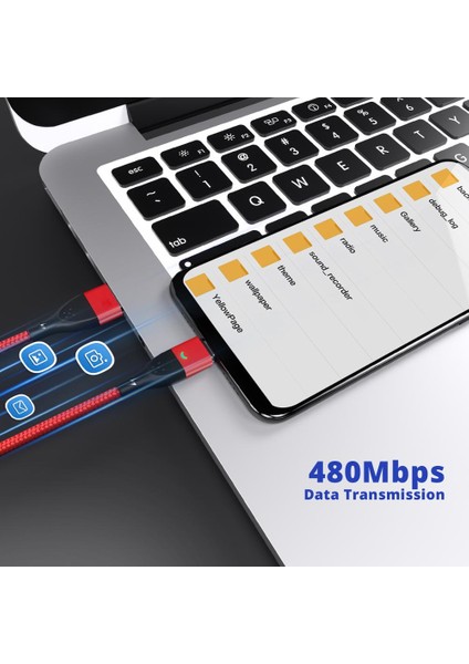 Anmone Manyetik Kablo Tip C Manyetik Şarj Kablosu Mikro USB Manyetik Şarj Cihazı iPhone Huawei Samsung Xiaomi Hızlı Şarj (Yurt Dışından) modelleri