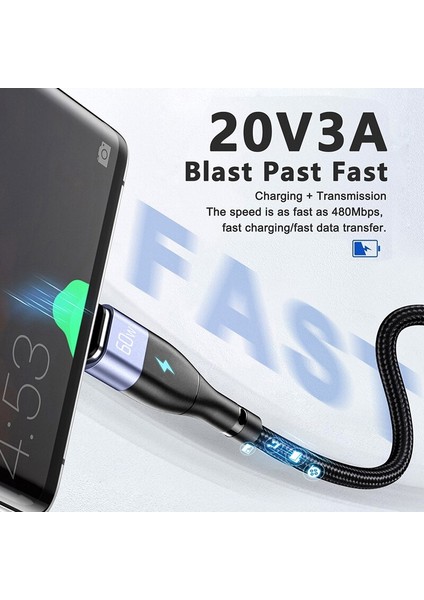 Elough PD60W Manyetik Kablo USB C Tip C Kablo Usb-C Manyetik Şarj Cihazı Huawei iPhone Xiaomi Poco Samsung Macbook Veri Kablosu (Yurt Dışından)