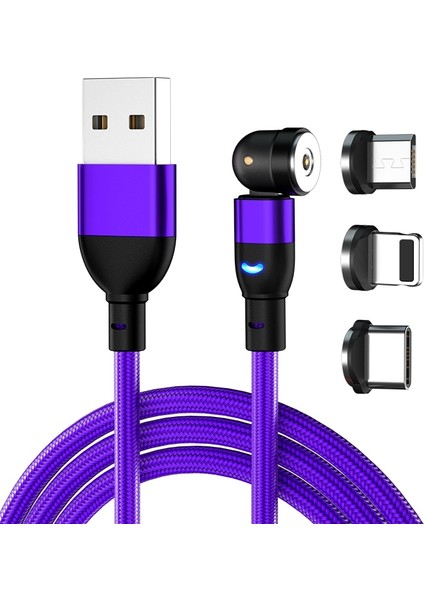 540 Döndür Manyetik Kablo Hızlı Şarj Cep Telefonu USB C Kablosu iPhone 12 Pro Max Samsung Xiaomi Huawei P50 Manyetik Kablo (Yurt Dışından)