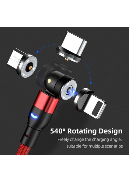 540 Döndür Manyetik Kablo Hızlı Şarj Cep Telefonu USB C Kablosu iPhone 12 Pro Max Samsung Xiaomi Huawei P50 Manyetik Kablo (Yurt Dışından) indirimleri
