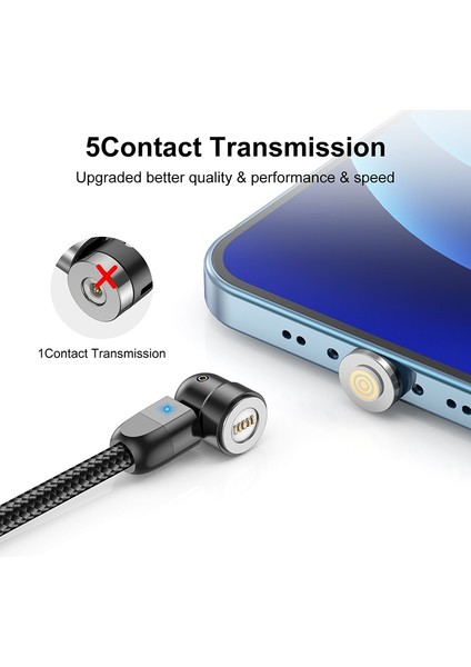Uslıon 540 Döndür Manyetik Kablo 3A Hızlı Şarj Mikro USB Tip C Kablo iPhone Xiaomi Için Mıknatıs Şarj Cihazı Telefon Veri Kablosu Kablosu (Yurt Dışından) fiyatları