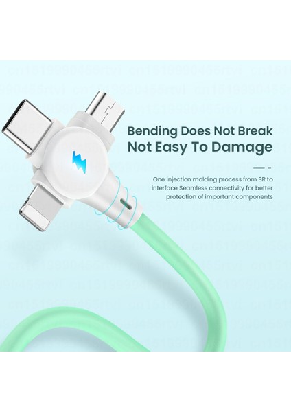 In 1 Süper Şarj Veri USB Kablosu Huawei iPhone 14 13 12 2 In 1 6A Hızlı Şarj 8 Pin Mikro USB Tip-C Kablo Samsung S20 Için (Yurt Dışından)