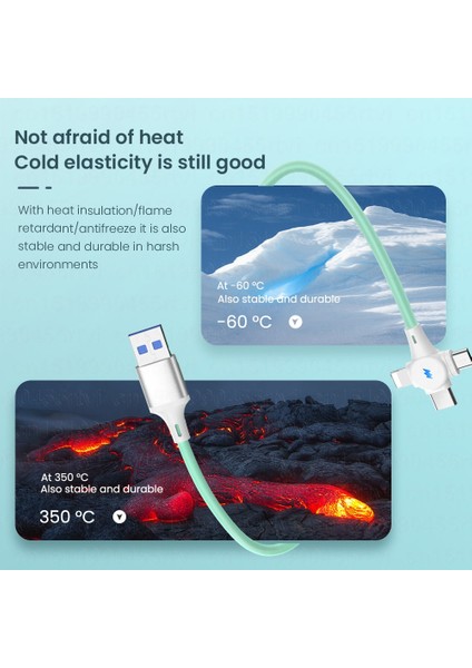 In 1 Süper Şarj Veri USB Kablosu Huawei iPhone 14 13 12 2 In 1 6A Hızlı Şarj 8 Pin Mikro USB Tip-C Kablo Samsung S20 Için (Yurt Dışından)