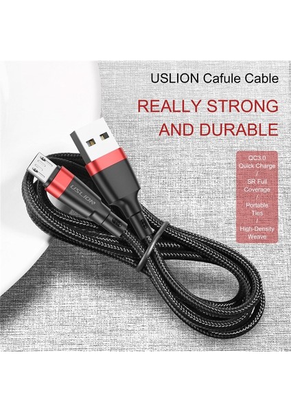 Uslıon 3 M Mikro USB Kablosu 3A Hızlı Şarj USB Veri Kablo Kordonu Samsung Redmi Için Not 4 5 Android Mikro Cep Telefonu USB Kablosu (Yurt Dışından)