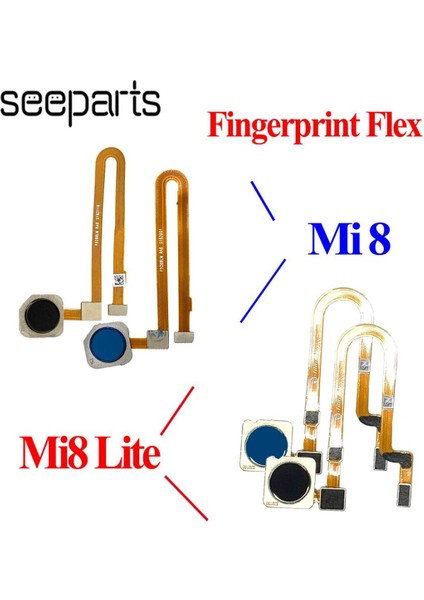 Dokunmatik Kımlık Parmak Izi Sensörü Ana Menü Düğmesi Flex Kablo Xiaomi Mi 8 Parmak Izi Flex Kablo Mi8 Lite Parmak Izi Flex Kablo (Yurt Dışından)