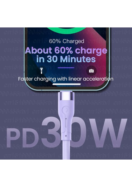 PD30W USB C Hızlı Şarj Kablosu iPhone 14 13 12 Pro Max Sıvı Silikon Cep Telefonu Kökenli Şarj Kablosu C Tipi Veri Kablosu (Yurt Dışından)