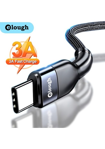 Elough Tipi C Kablo Hızlı USB Şarj Kablosu 3A Mikro USB Kablosu Samsung Huawei Xiaomi Için USB C Cep Telefonu USB Şarj Kablosu Tel (Yurt Dışından)