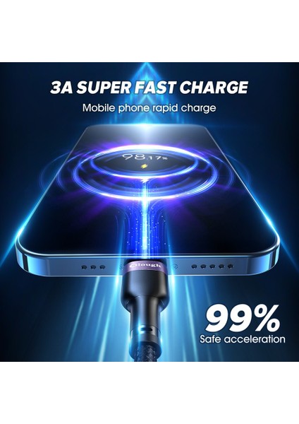 Elough Tipi C Kablo Hızlı USB Şarj Kablosu 3A Mikro USB Kablosu Samsung Huawei Xiaomi Için USB C Cep Telefonu USB Şarj Kablosu Tel (Yurt Dışından)
