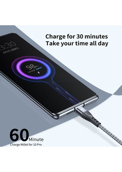 6A USB C Tipi Kablo Samsung Xiaomi 66 W Pd USB C Kablosu Cep Telefonu Hızlı Şarj Kablosu Usb-C Tip-C Veri Kablosu 0.5 M/1 M/2 M/3 M (Yurt Dışından) modelleri