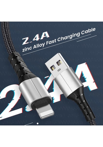 iPhone Için USB Şarj Aleti Kablosu iPhone 13 12 11 Pro Max Xs Xr x 5 5s 6 6s 7 8 Artı 2.4A Hızlı Şarj USB Veri Kablosu 0.3/1/1.5m (Yurt Dışından)