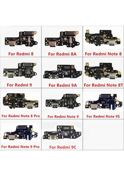 USB Şarj Aleti Bağlantı Noktası Konnektörü Dock Şarj Kartı Şerit Flex Kablo Mikrofon Mikrofon ile Xiaomi Redmi Için Not 9 9A 9s 9t 8A 8 Pro (Yurt Dışından)