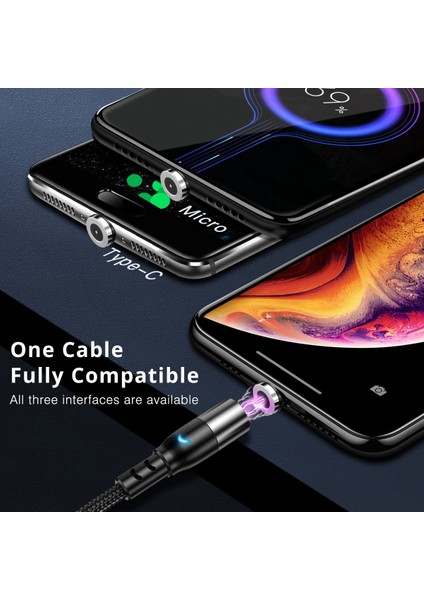 LED Manyetik USB Kablosu Hızlı Şarj Tipi C Kablo Mıknatıs Şarj Cihazı Mikro USB Kablosu Cep Telefonu USB Kablosu IPHONE13 Pro Max (Yurt Dışından) fiyatları