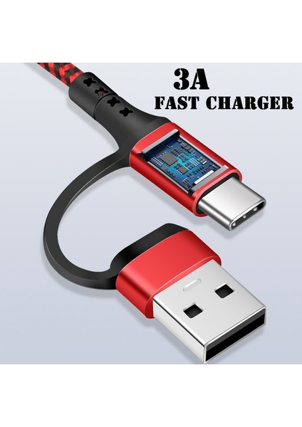 In 1 Pd Kablosu 1.2m 3A Usb/tip-C Şarj Bağlantı Noktası - Ios/mikro/tip-C Cep Telefonu Şarj Kablosu Evrensel Çok Fonksiyonlu (Yurt Dışından)