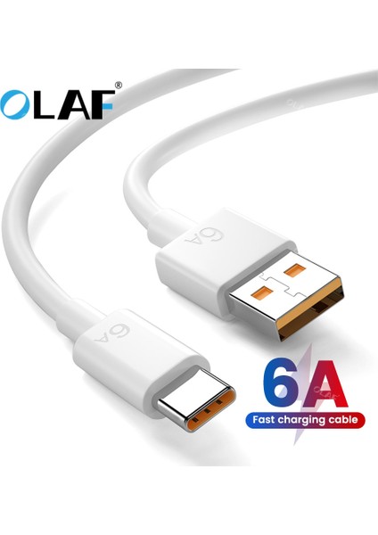 6A USB C Tipi Kablo 66W Telefon Kablosu Hızlı Şarj USB C Kablosu Samsung Huawei Xiaomi Için 0.3/1/1.5/2m Kablo Redmi Vivo Oppo Için (Yurt Dışından)