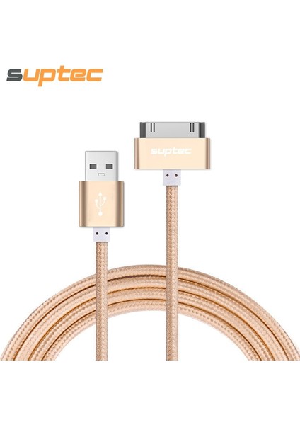 Suptec USB Kablosu iPhone 4 4s iPad 2 3 Ipod 30 Pin Metal Fiş Şarj Aleti Kablosu iPhone 4 Için Naylon Tel Şarj Veri Kablosu Kablosu (Yurt Dışından)