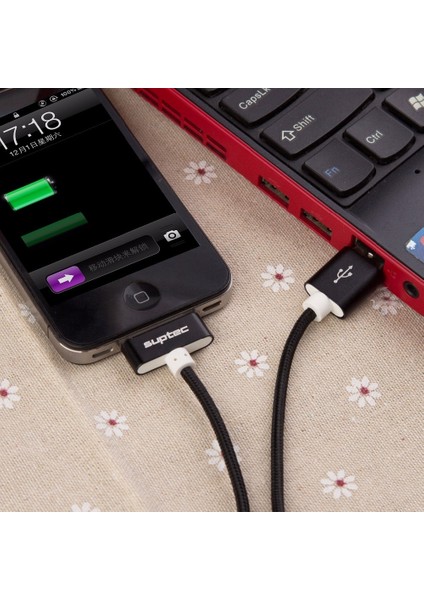 Suptec USB Kablosu iPhone 4 4s iPad 2 3 Ipod 30 Pin Metal Fiş Şarj Aleti Kablosu iPhone 4 Için Naylon Tel Şarj Veri Kablosu Kablosu (Yurt Dışından)