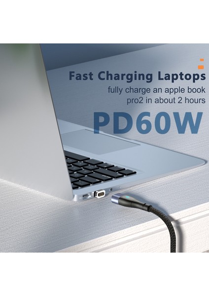 Elough Manyetik Kablo 60 W USB C Mikro USB C Tipi Kablo 5A Hızlı Şarj Cihazı 4.0 Usbc Pd Kablosu iPhone x Xiaomi Samsung Macbook Için (Yurt Dışından)