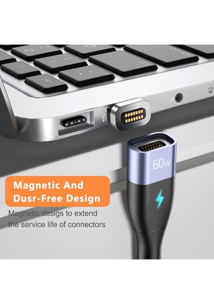 Elough Manyetik Kablo 60 W USB C Mikro USB C Tipi Kablo 5A Hızlı Şarj Cihazı 4.0 Usbc Pd Kablosu iPhone x Xiaomi Samsung Macbook Için (Yurt Dışından)