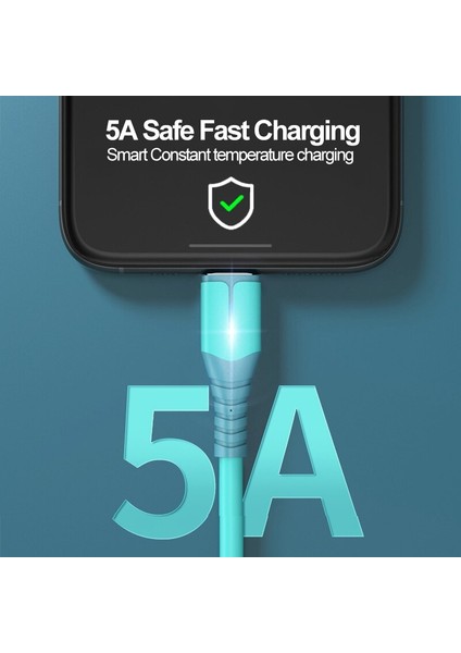 5A USB Tip C Hızlı Şarj Kablosu Mikro USB Şarj Aleti Kablosu Samsung Telefon Şarj Cihazı Veri Kablosu Kablosu Xiaomi Huawei Için USB C Tel (Yurt Dışından)