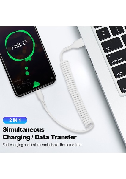 66W USB Tip C Hızlı Şarj Kablosu Xiaomi Poco Bahar Mikro USB Tel Hızlı Şarj Geri Çekilebilir Telefon Şarj Kablosu (Yurt Dışından)