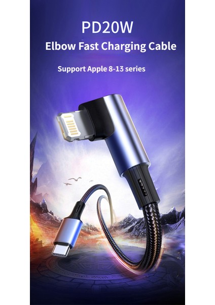 90 Derece Yıldırım Kedi Iphone 14 13 12 Hızlı Şarj Kablosu 20 W Pd USB Tip C Kablo Ipad Iphone 11 Pro Max Xs Dirsek Cabo (Yurt Dışından)