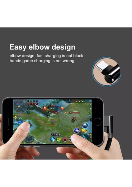 Olaf USB Tip C 2.4A Hızlı Şarj Cihazı USB Kablosu 90 Derece USB Tip C Kablo Samsung Sony Xiaomi Galaxy A70S Telefon Usb-C Veri Kablosu (Yurt Dışından)