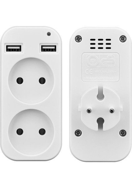 Duvar USB Fiş Adaptörü Telefon Şarjı Için Çift Priz Çift USB Bağlantı Noktası 5 V 2A USB Electrique Çıkışı USB Z1-10 (Yurt Dışından)