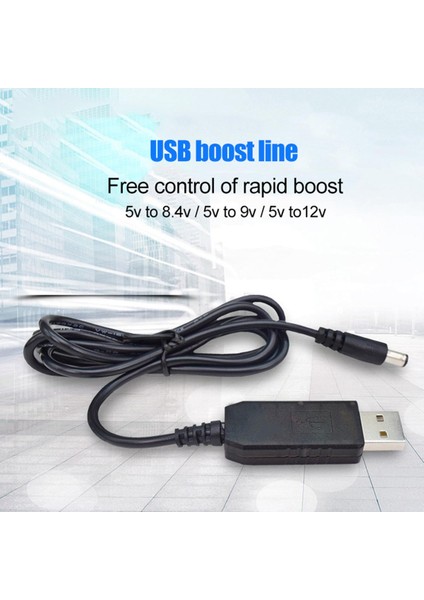 USB Dc 5V - 8.4V/9V/12V 5.5x2.1mm Erkek Fiş Besleme Yükseltme Adaptör Kablosu (Yurt Dışından)