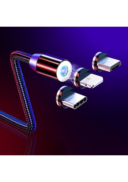 Manyetik Mikro USB Kablosu Mıknatıs Fiş Tipi C Şarj Kablosu iPhone Huawei Samsung Xiaomi Mıknatıs Şarj Kablosu (Yurt Dışından)