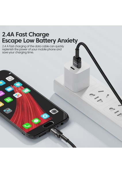 Toocki Mikro USB Kablosu Hızlı Şarj Veri Kablosu 2m 3m Samsung S7 Xiaomi Redmi Not 5 Pro Android Cep Telefonu Kablosu Mikro USB (Yurt Dışından)
