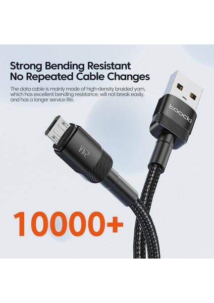 Toocki Mikro USB Kablosu Hızlı Şarj Veri Kablosu 2m 3m Samsung S7 Xiaomi Redmi Not 5 Pro Android Cep Telefonu Kablosu Mikro USB (Yurt Dışından)