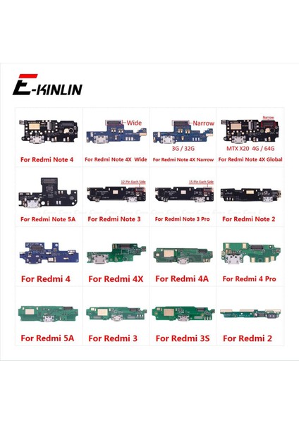 Mikro USB Şarj Şarj Cihazı Dock Bağlantı Noktası Flex Kablo Xiaomi Redmi Için 2 2A 4 Pro 3s 4A 4x 5A Not 2 4x Küresel Not 3 Pro Not 4 5A (Yurt Dışından)
