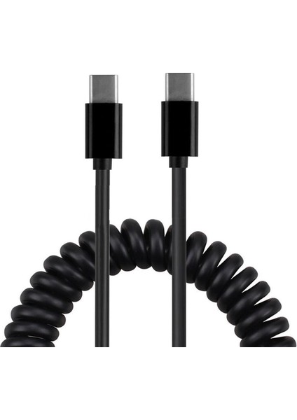 Evrensel Hızlı Şarj Spiral Sarmal Pratik Tablet Akıllı Telefon C Tipi Kablo Esnek Aksesuarlar USB 3.1 Erkek Taşınabilir Veri (Yurt Dışından)