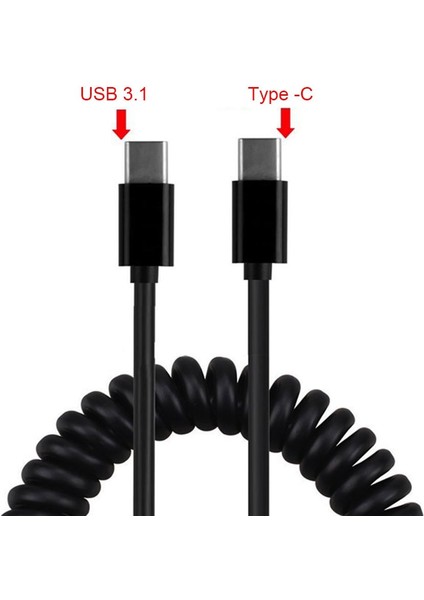 Evrensel Hızlı Şarj Spiral Sarmal Pratik Tablet Akıllı Telefon C Tipi Kablo Esnek Aksesuarlar USB 3.1 Erkek Taşınabilir Veri (Yurt Dışından) indirimleri