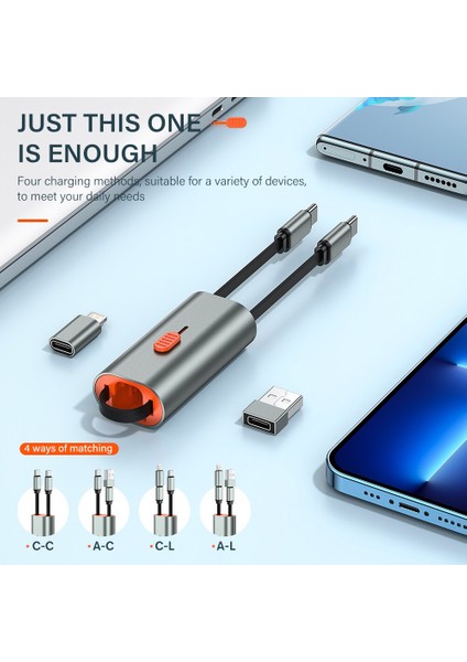 In 1 Pd 60W USB C Tipi Kablo Cep Telefonu Hızlı Şarj Veri Kablosu iPhone 13 11 12 Pro x Xiaomi Huawei USB C Şarj Kablosu (Yurt Dışından)