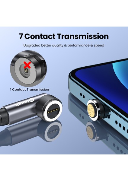 Elough 3A Hızlı Şarj Manyetik Kablo 540 Döndür Mıknatıs Şarj Cihazı iPhone Huawei Cep Telefonu Mikro USB C Tipi Veri Kablosu Kablosu (Yurt Dışından)