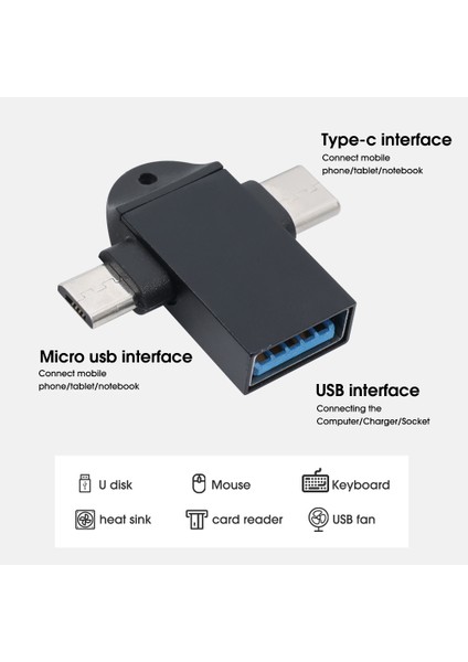 Android Tip-C 2'si 1 Arada Otg Adaptörü Için -Evrensel Kayıp Önleyici Iletim Dönüştürücüleri -Xiaomi Samsung Tablet Ipad Fare Için (Yurt Dışından) modelleri
