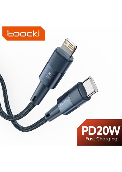 Toocki Pd 20W USB C Kablosu iPhone 14 13 12 Pro Max Xr Xs 8 7 Artı iPad Hızlı Şarj USB C Yıldırım Kablosu Veri Kablosu (Yurt Dışından)