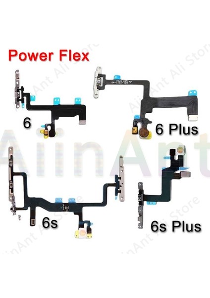 Aiinant Orijinal Dilsiz Ses Güç Düğmeleri Anahtar Anahtarı Flex Kablo iPhone 5 S Se 5 6 6 S 7 8 Se2 Artı Güç Flex Onarım Parçaları (Yurt Dışından)