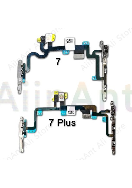 Aiinant Orijinal Dilsiz Ses Güç Düğmeleri Anahtar Anahtarı Flex Kablo iPhone 5 S Se 5 6 6 S 7 8 Se2 Artı Güç Flex Onarım Parçaları (Yurt Dışından)