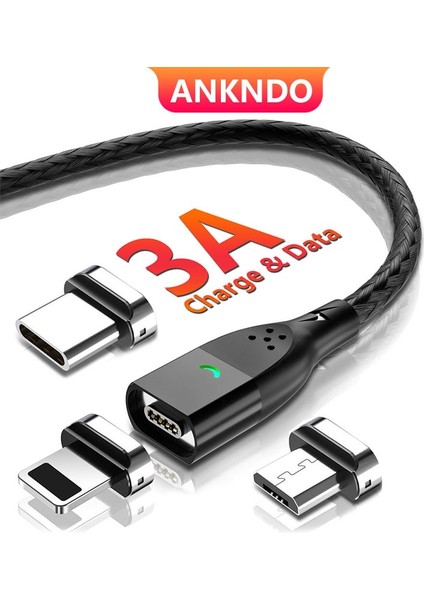 USB C Manyetik Kablo Mikro Usbc Hızlı Şarj Kablosu 1m 2m Cep Tablet Telefon Şarj Cihazı Veri Şarj Samsung Xiaomi Için Mıknatıs Kablosu (Yurt Dışından)