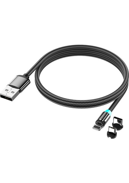 Kebiss LED Manyetik USB Şarj Kablosu Mikro USB C Tipi Kablo iPhone 14 13 11 12 Pro Max Xiaomi Telefon Şarj Cihazı USB Kablosu (Yurt Dışından)