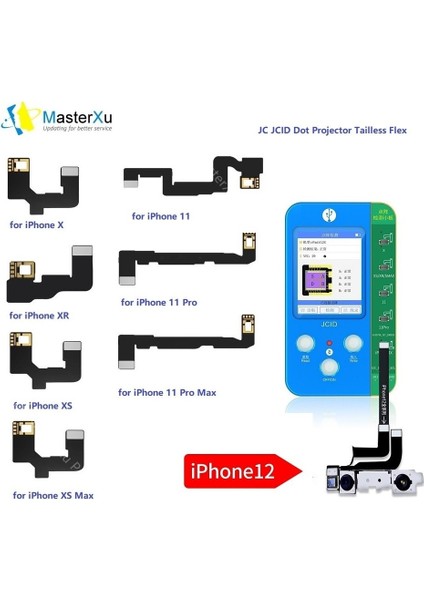 Jcıd Jc V1S Yüz Kimliği Flex Kablo Nokta Vuruşlu iPhone x Xr Xs 11 12 Pro Max Mini iPad Adaptörü Projektör Programcı Ic Tamir Kiti (Yurt Dışından)