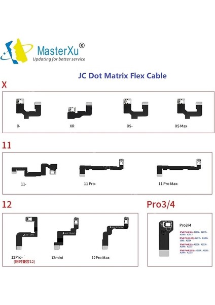 Jcıd Jc V1S Yüz Kimliği Flex Kablo Nokta Vuruşlu iPhone x Xr Xs 11 12 Pro Max Mini iPad Adaptörü Projektör Programcı Ic Tamir Kiti (Yurt Dışından)
