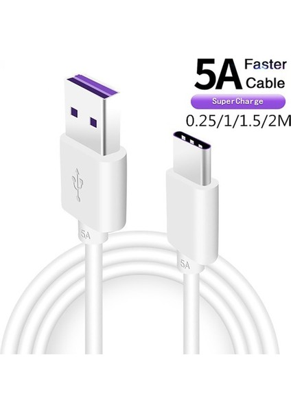 Hızlı Şarj 5A USB Tip C Kablo Samsung S20 S9 S8 Xiaomi Huawei P30 MATE40 Pro Cep Telefonu Şarj Kablosu Beyaz Siyah Kablo (Yurt Dışından)