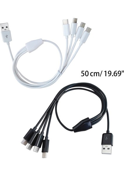 4'ü 1 Arada Çoklu Şarj Kablosu Tip-C Çoklu Şarj Kablosu Telefon Cep Telefonları Tabletler Için USB C Konektörü Şarj Kablosu (Yurt Dışından)