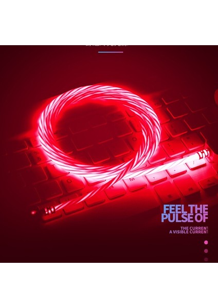 Yenı Glow Akan Renkler USB Şarj C Tipi Kablo Android Için Mikro USB Şarj Kablosu iPhone x Için Samsung Şarj Kablosu Kablosu (Yurt Dışından)