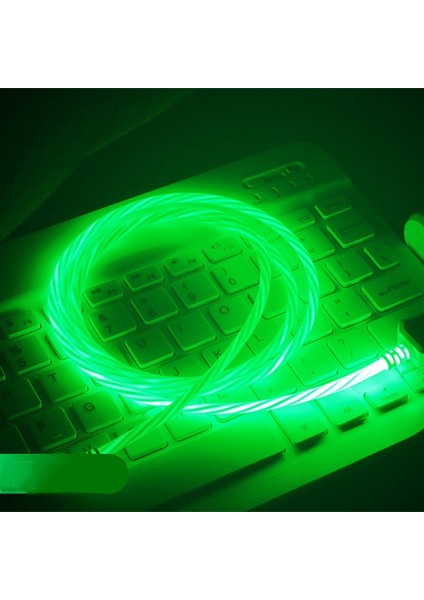 Yenı Glow Akan Renkler USB Şarj C Tipi Kablo Android Için Mikro USB Şarj Kablosu iPhone x Için Samsung Şarj Kablosu Kablosu (Yurt Dışından)