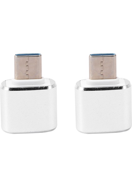 2x USB C - USB Adaptörü 2 Paket Tip C - USB 3.0 Adaptörü Galaxy S9/s8 Cihazları Için Otg'yi Destekleyen USB Adaptörü (Gümüş) (Yurt Dışından)